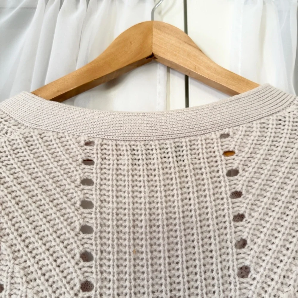Something Navy Long Cable Knit Sweater Cardigan Size XS